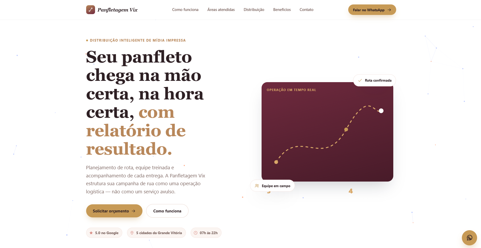 Site do projeto Panfletagem Vix em notebook